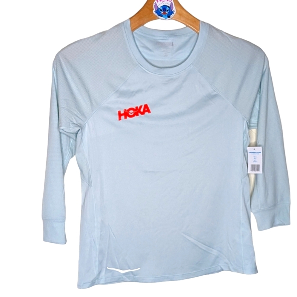 Woman's Blue HOKA PERFORMANCE 3/4 SLEEVE TOP